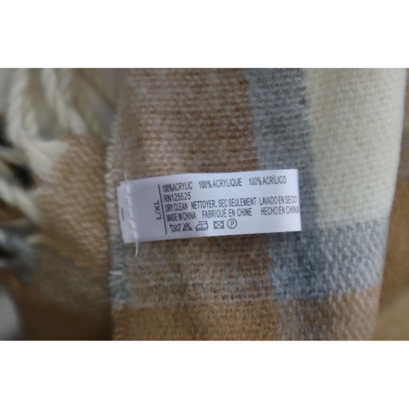 Women's‎ Brown and Beige Plaid Cover Up One Size. - Picture 4 of 4